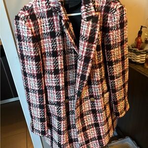 SOLD‼️Zara Red and Black Textured Blazer